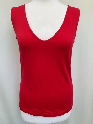 Sleeveless Top H&M size L Red V Neck Nylon Blend womens - Image 1 of 4
