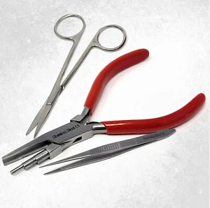 3 Step Bail Making Pliers Craft Wire Wrapping Tools w/Scissors Serrated Tweezers - Picture 1 of 6