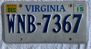Virginia Nummernschild 2015 Aufkleber SIEHE MEINE ANDEREN SCHILDER - Bild 1 von 2