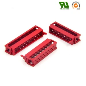20Pcs Micro Match Red 2.54mm Pitch Double Row Male IDC Box Header Connector Plug - Picture 1 of 4