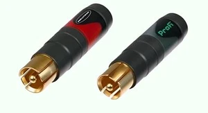 (Ein Paar) Neutrik NF2C-B/2 PROFI Phono Cinch Stecker rot und schwarz markiert - Bild 1 von 2