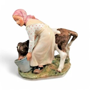 Royal Copenhagen Porzellan Figur Mädchen mit Kalb #779 von Hr. Thomsen, neuwertig - Bild 1 von 13