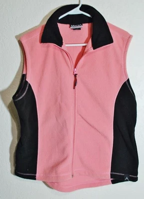 Avalanche Performance Woman's Pink & Black Fleece Full Zipper Vest SZ XL - Image 1 of 4