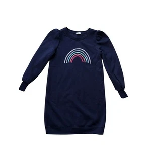 Gap Kids Girls Sweatshirt Dress Size Large Blue Rainbow Glitter Long Sleeve - Picture 1 of 8