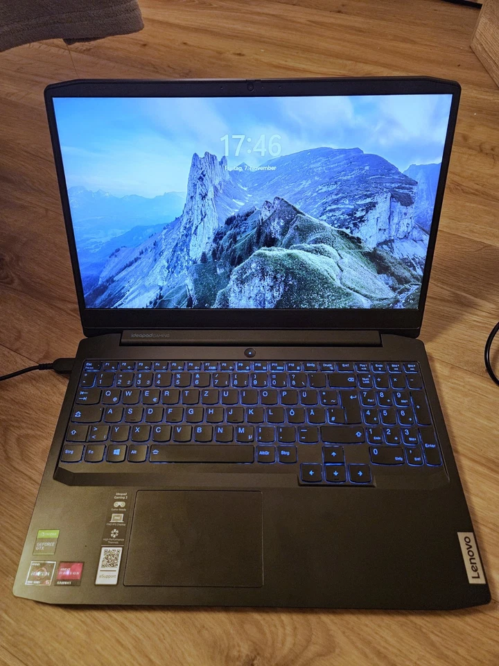 ideapad Gaming 3 15ARH05 Notebook mit 1TB NVMe, 12GB RAM, GTX1650ti, Ryzen 4600H - Bild 1 von 3