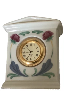 Lenox Poppies on Blue 4" Desk Clock. Made in USA - Picture 1 of 5