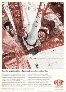Sperry 1966 Vintage Print Ad Strapped-Down Inertial Space Tech - Picture 1 of 1