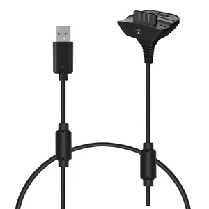 Charging Cable for Xbox 360 Wireless Game Controllers Remote Charger Cord Black - Picture 1 of 4