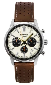 Casio Edifice Chronograph Cream Dial QuartzA 100M Men's Watch EFR-575L-7 - Picture 1 of 4