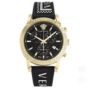 Versace Sport Tech IP Yellow Gold Stainless Steel Black Matte Dial Ladies Quartz - Picture 1 of 3