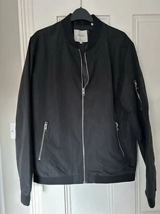 Jack And Jones Black Bomber Jacket Size L BNWOT - Picture 1 of 5