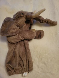 Peluche Folkmanis grigio elefante palco pupazzo tronco mobile peluche giocattolo 14" - Foto 1 di 12