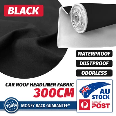 Vehicle Headliner Roof Fabric Foam Upholstery Abrasion Resistant 3M Black - image 1 of 4