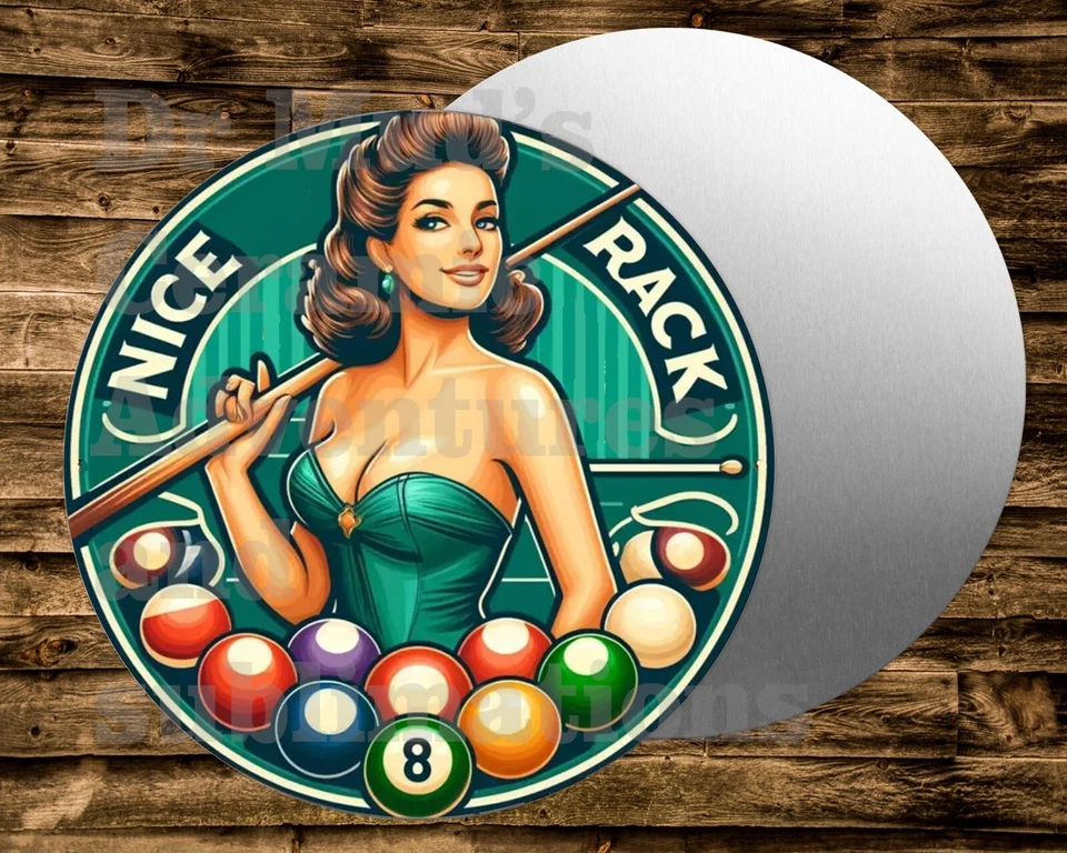 Letrero de metal redondo PISCINA BILLAR 8 BOLAS coronas manualidades y miniaturas proyectos Foto 1 de 1