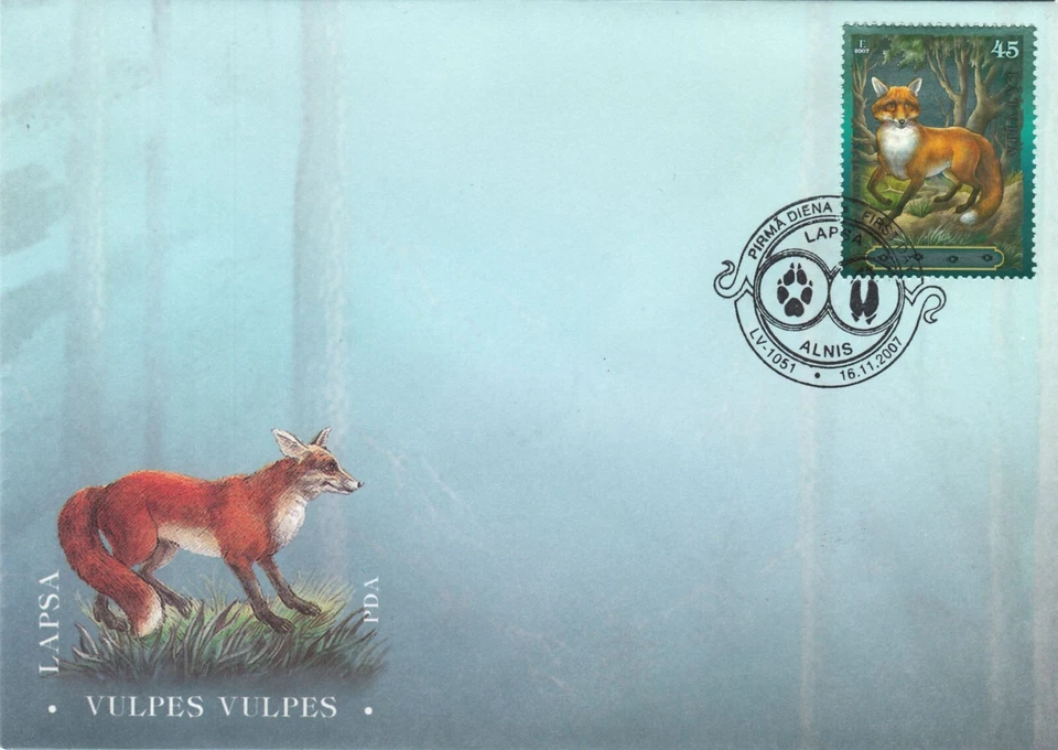 Red Fox Wildlife Nature Vulpes Vulpes Art Cover Latvia FDC 2007 - Image 1 of 1