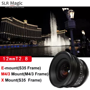 SLR MAGIC 12mm T2.8 Ultra Wide-Angle Cine Camera Lens fr Sony E/ Fuji X/Macro 43 - Picture 1 of 6