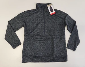 MONDETTA Women's Black Combo Sweatshirt Size Medium M 1/2 Zip Jacket NWT - Picture 1 of 3