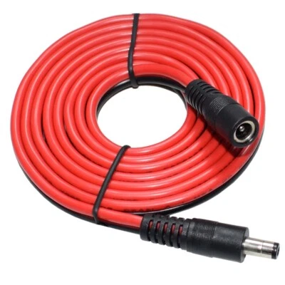 14AWG CCTV DC Power Supply Cable 5.5mm x 2.1mm Male To Female LED Strip Camera - Image 1 of 4