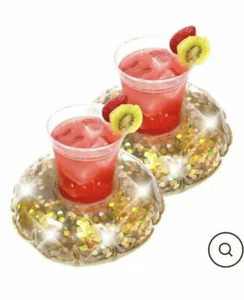 Soportes inflables flotantes para piscina playa - Paquete de 2 - Brillo dorado - Imagen 1 de 2
