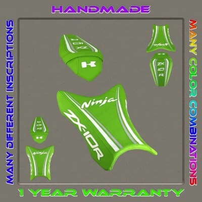 FUNDA ASIENTO diseño personalizado (verde+blanco-gris claro) Kawasaki Ninja ZX-10R 2016-2020 Foto 1 de 4