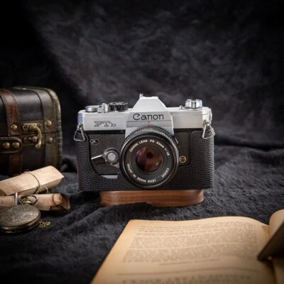 Funda para Canon FTB Cuero Real Genuino Media Cámara Estuche Bolsa Cubierta NUEVO Foto 1 de 4