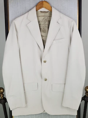 Jaqueta Blazer Masculina TOMMY BAHAMA Tamanho Pequeno Seda/Bambu Casaco Marfim 2 Botões - Imagem 1 de 4