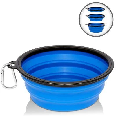 350 ML Ciotola per Cane Viaggio Acqua Animale Sulla Strada Pieghevole Plastica - Immagine 1 di 4