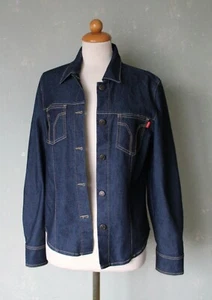 Hirsch Jacke Jeansjacke dunkelblau Blau dünn leicht Denim klassisch Gr. 36 S - Bild 1 von 4