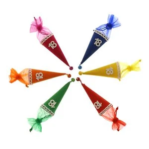ETM ETM Cono 18 Anni Portaconfetti Campanella H 20 Cm 12 Pz Multicolor - Imagen 1 de 1