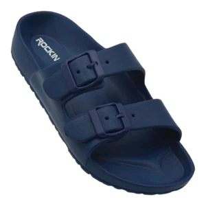 Huntington Buckle Slides- Navy - Picture 1 of 6