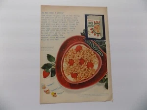 1952 LIFE PRINT AD KELLOGGS RISO KRISPIES SNAP CRACKLE POP COLAZIONE - Foto 1 di 1