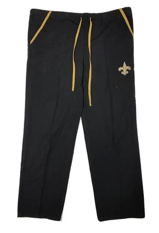 NFL Apparel Women Size S (39x29) Black New Orleans Saints Lounge Pants Fits Big Cover