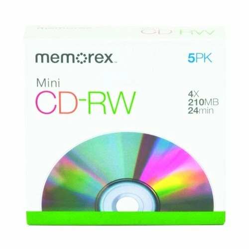 Memorex 4X 8CM Rewritable Pocket CD-RW - 5 Pack - Image 1 of 1