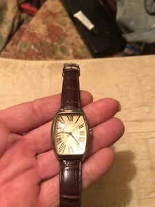 28x38x11mm case Marks & Spencer mans dress watch quartz leather strap 16mm - Picture 1 of 9