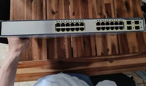Cisco WS-C3750G-24TS-S1U V02 Gigabit Switch 24-Ports RJ-45 + 4x SFP + RACK EARS - Photo 1/4