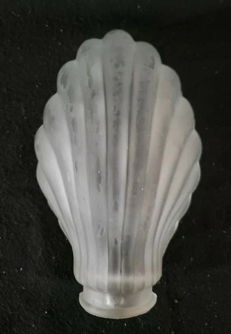 Vintage Frosted Glass Seashell Slip Shade - Art Deco Light Fixture Wall Sconce Cover