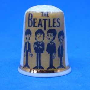Birchcroft China Fingerhut -- Beatles Karikatur mit kostenloser Kuppel Geschenkbox - Bild 1 von 3