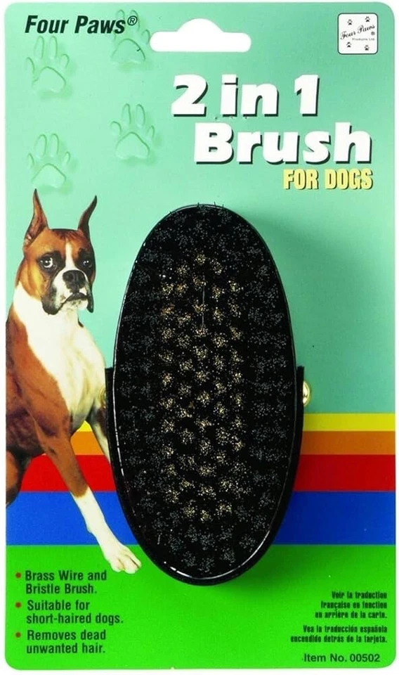 Four Paws Magic Coat 2in1 Bristle Wire Brush Grooming Dog Cat Hair Bather - Imagem 1 de 1
