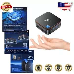 Powerful Mini Desktop Computer - Essenx 12th Gen Intel N97, 4K Display, 16GB RAM - Picture 1 of 10