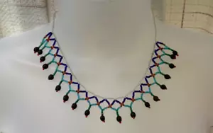 Vintage Tribal Seed Bead Necklace Handmade from the Peruvian Amazon - Picture 1 of 7