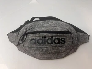 Adidas Originals Waist Fanny Pack Gray Spellout Logo 2 Front Pockets - Picture 1 of 3
