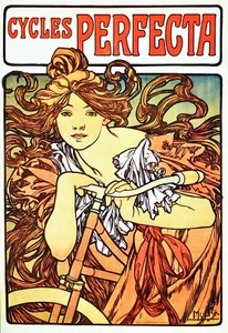 Poster Decorazione.Interior design Art Nouveau.Perfetta bicicletta d'epoca.6259 - Foto 1 di 1