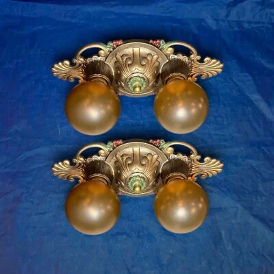 Flush Pair quality antique Double Sockets polychrome Riddle 30K - Image 1 of 4