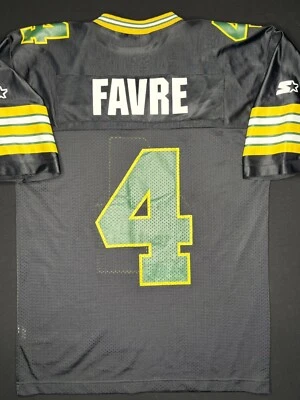 Camiseta Brett Favre Green Bay Packers Para Hombre Talla Grande 46 Starter Negra De Colección Foto 1 de 4