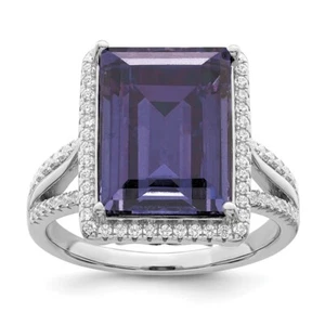 Sterling Silver Cubic Zirconia & Blue Crystal Ring Size 6 for Women 6.28gm - Picture 1 of 3