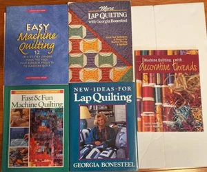 Menge 5 Maschinen- & Lap-Quilten-Anleitung und Projektbücher 1980er & 1990er Jahre - Bild 1 von 16