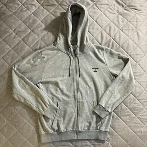 Superdry Full Zip Hoodie XXL Gray Pockets Cotton Polyester Chest Logo - Picture 1 of 12