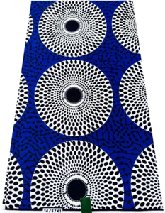 Elegant & High Quality African Ankara Wax Print, 100% Cotton, Sell by 6 Yards - Picture 1 of 3