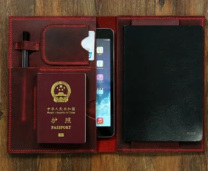notebook book jacket cover slipcase pocket cow leather for 8.5x11x 0.5 size H031 - Imagen 1 de 5