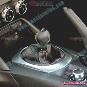 AutoExe Nappa Leather Gray Stitch Spherical Shift Knob Mazda Manual GearM10x1.25 - Picture 1 of 3